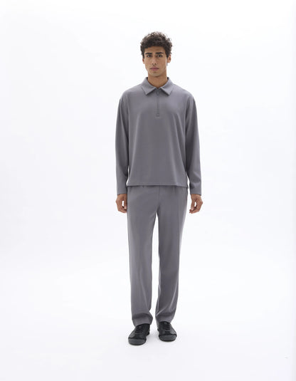 Celio_Grey_Loose Zipped Shirt_MAORA_GREY_01