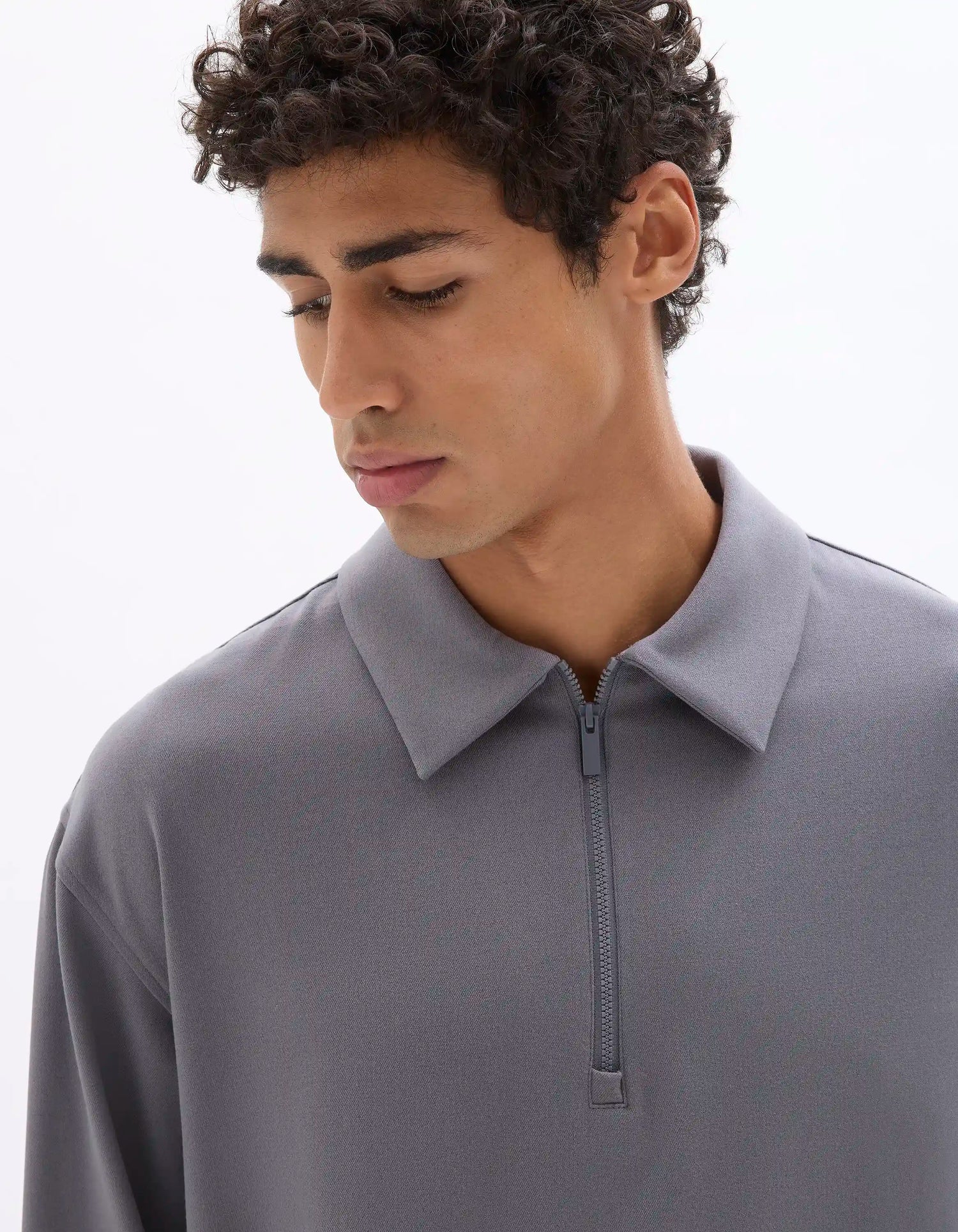 Celio_Grey_Loose Zipped Shirt_MAORA_GREY_04