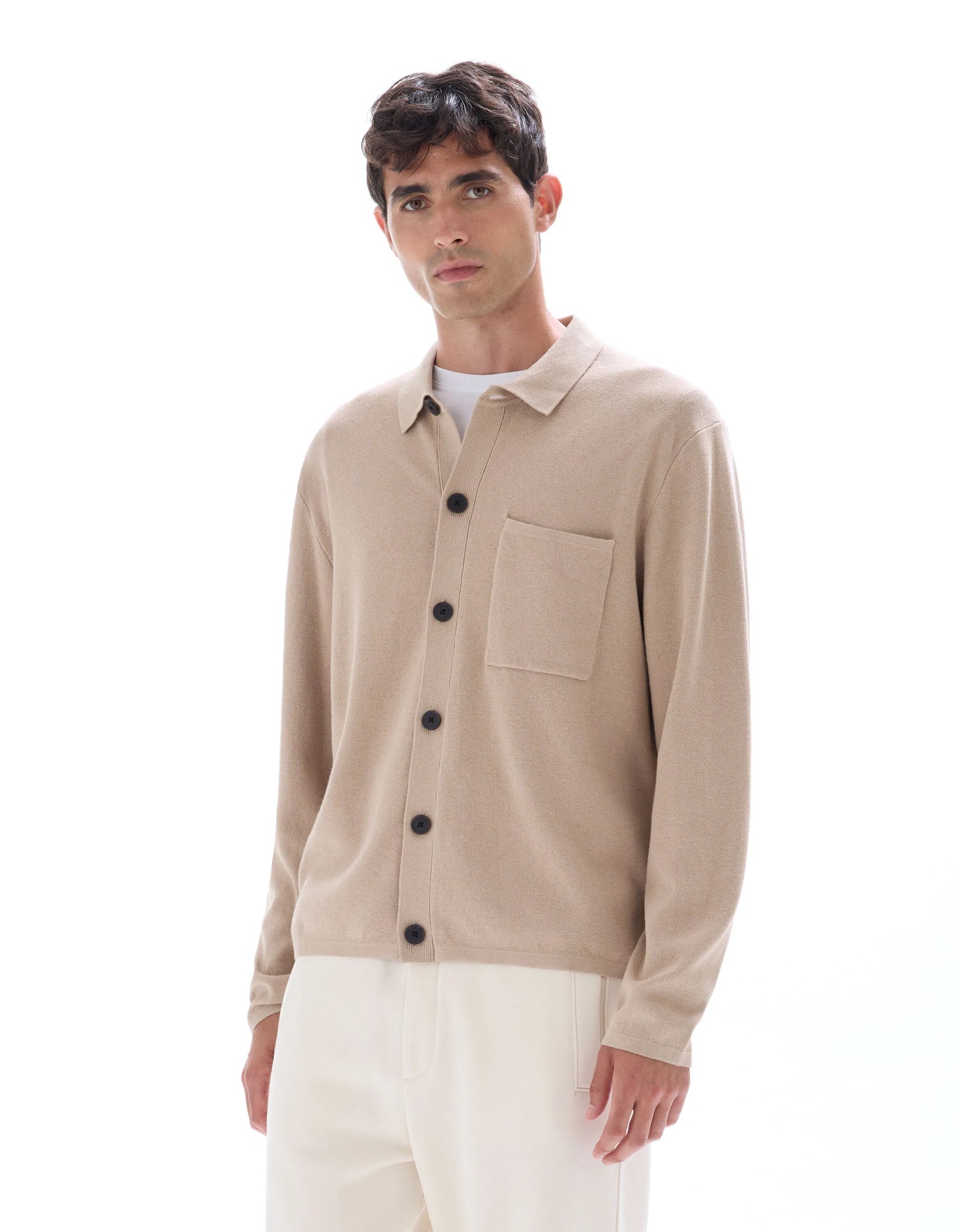 Celio_Beige Humus_Plain Knit Overshirt_MAOW_BEIGE HUMUS_02