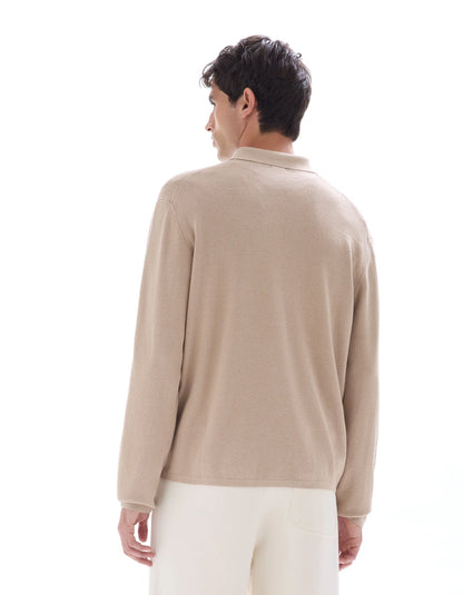 Celio_Beige Humus_Plain Knit Overshirt_MAOW_BEIGE HUMUS_03
