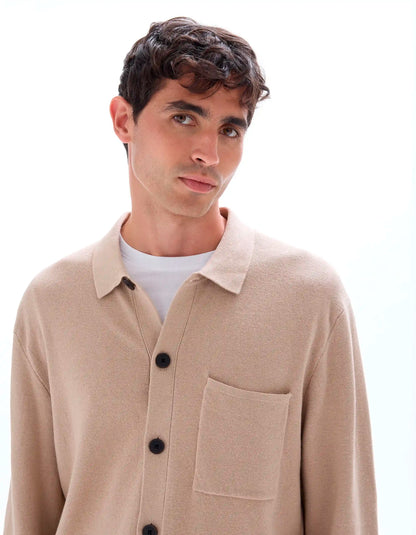 Celio_Beige Humus_Plain Knit Overshirt_MAOW_BEIGE HUMUS_04