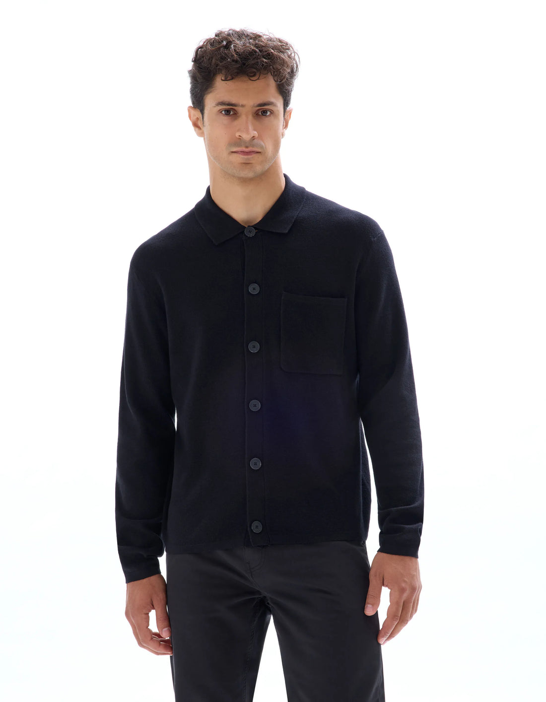 Celio_Black_Plain Knit Overshirt_MAOW_BLACK_02