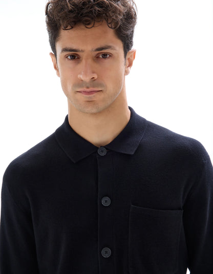 Celio_Black_Plain Knit Overshirt_MAOW_BLACK_04