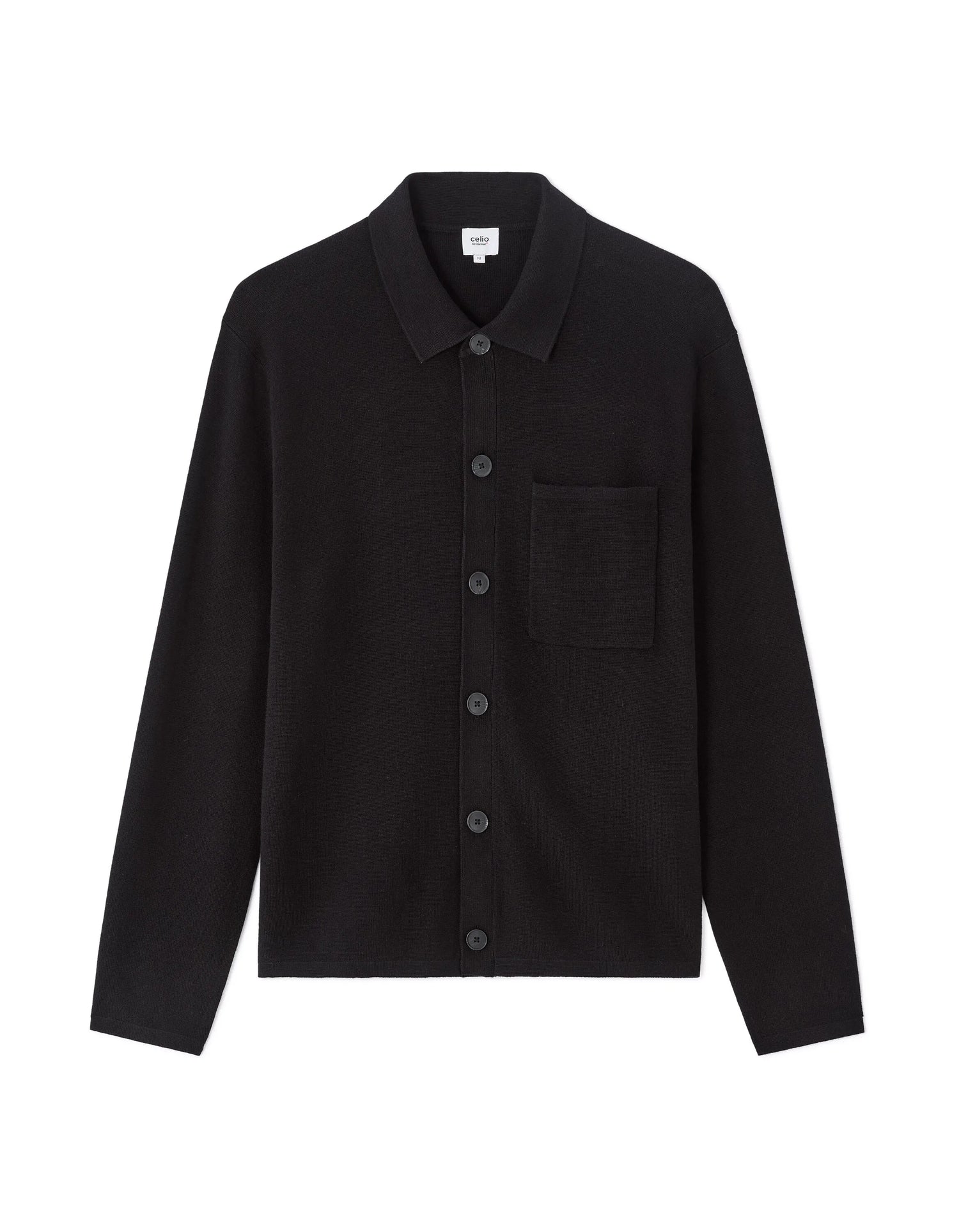 Celio_Black_Plain Knit Overshirt_MAOW_BLACK_07