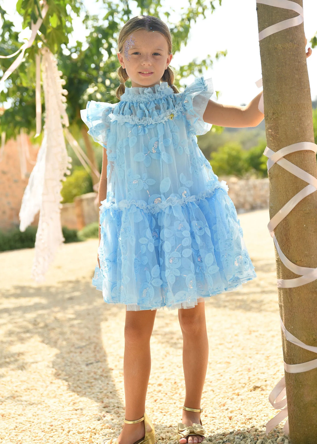 Angels Face 0 Girls Marietta Embroidered Tulle Dress Blue SKU: MARIETTA_Blue Image 02