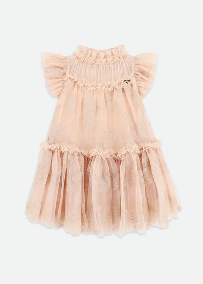 Angels Face 0 Girls Marietta Embroidered Leaf Tulle Dress Champagne SKU: MARIETTA_Champagne Image 01