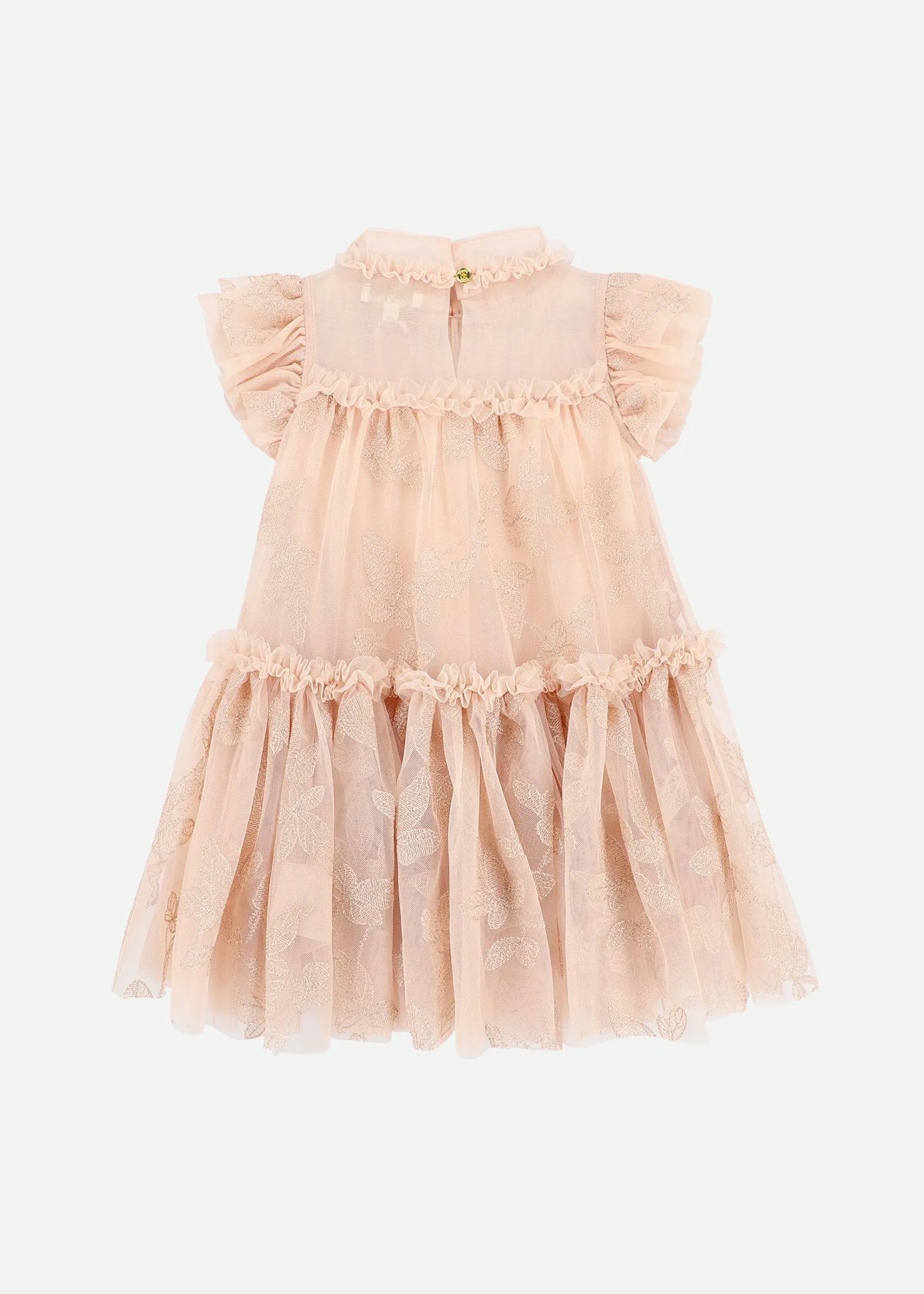 Angels Face 0 Girls Marietta Embroidered Leaf Tulle Dress Champagne SKU: MARIETTA_Champagne Image 04