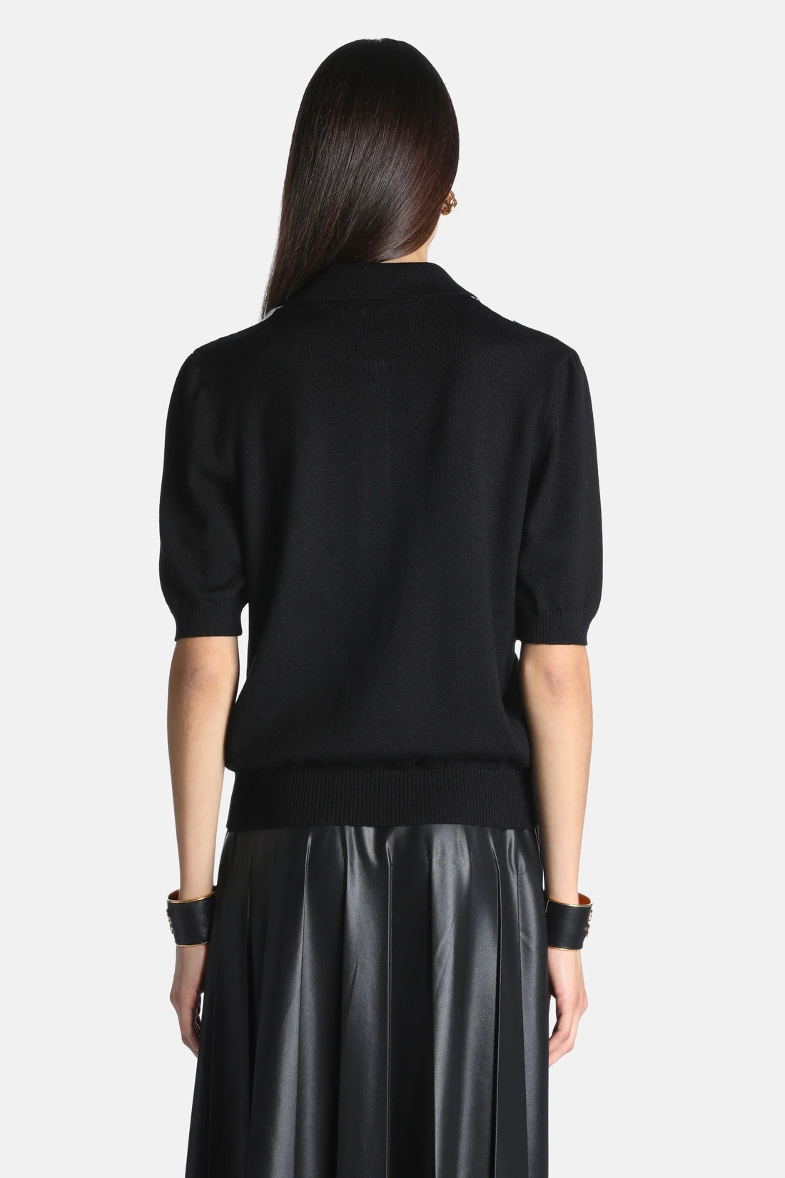 Luisa Spagnoli Var Nero Cammello Women Marius Short-Sleeved Polo SKU: MARIUS_3426 Image 02