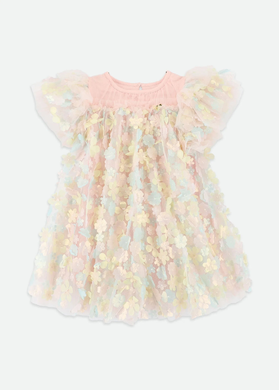 Angels Face 0 Girls Marlowe 3D Multi Flower Tulle Dress Blush Multi SKU: MARLOWE_Blush Multi Image 01