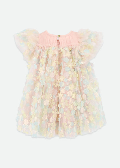 Angels Face 0 Girls Marlowe 3D Multi Flower Tulle Dress Blush Multi SKU: MARLOWE_Blush Multi Image 03