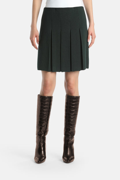 Luisa Spagnoli_Verde Bottiglia_Marsica - Knit Miniskirt_MARSICA_2050_01
