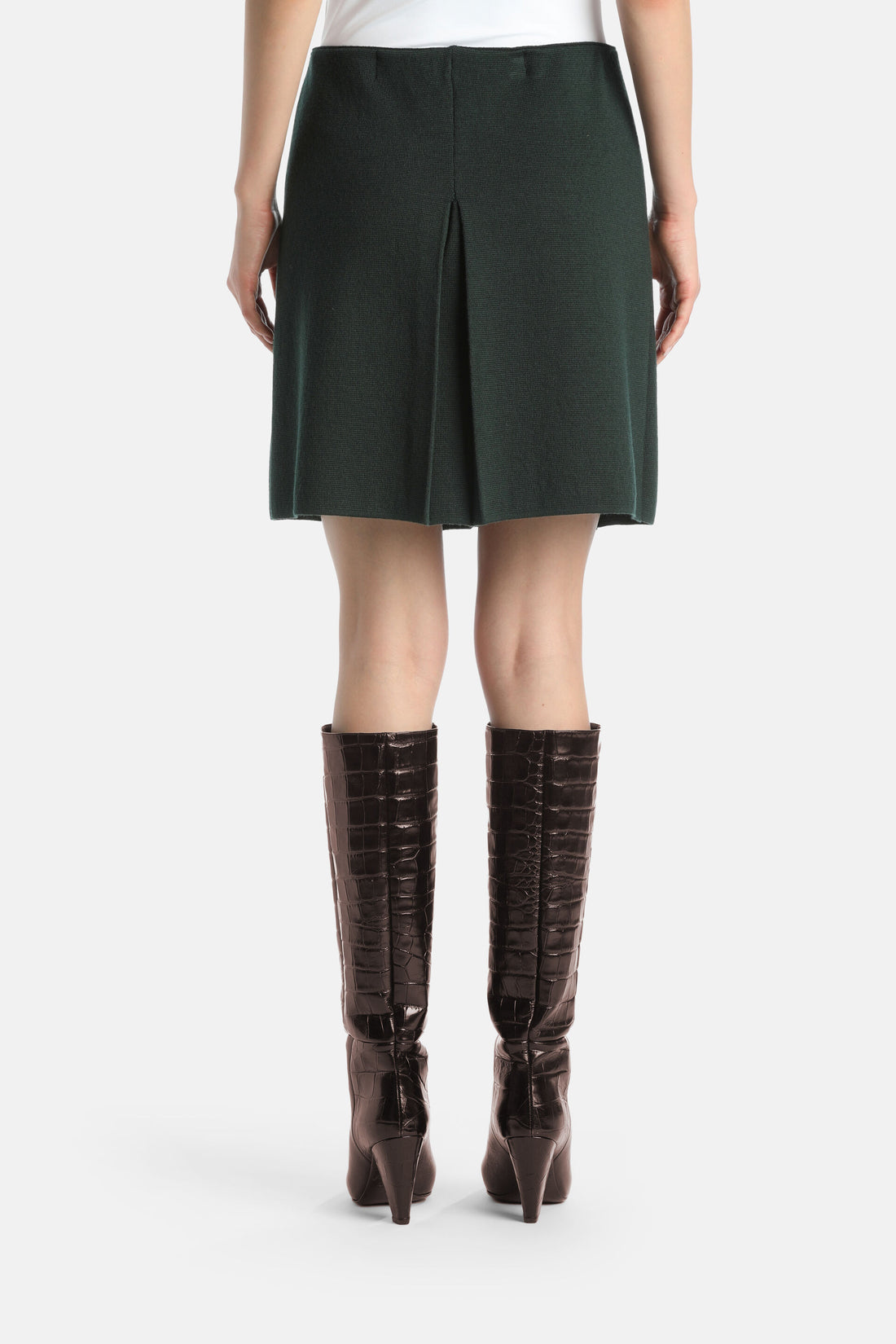 Luisa Spagnoli_Verde Bottiglia_Marsica - Knit Miniskirt_MARSICA_2050_02