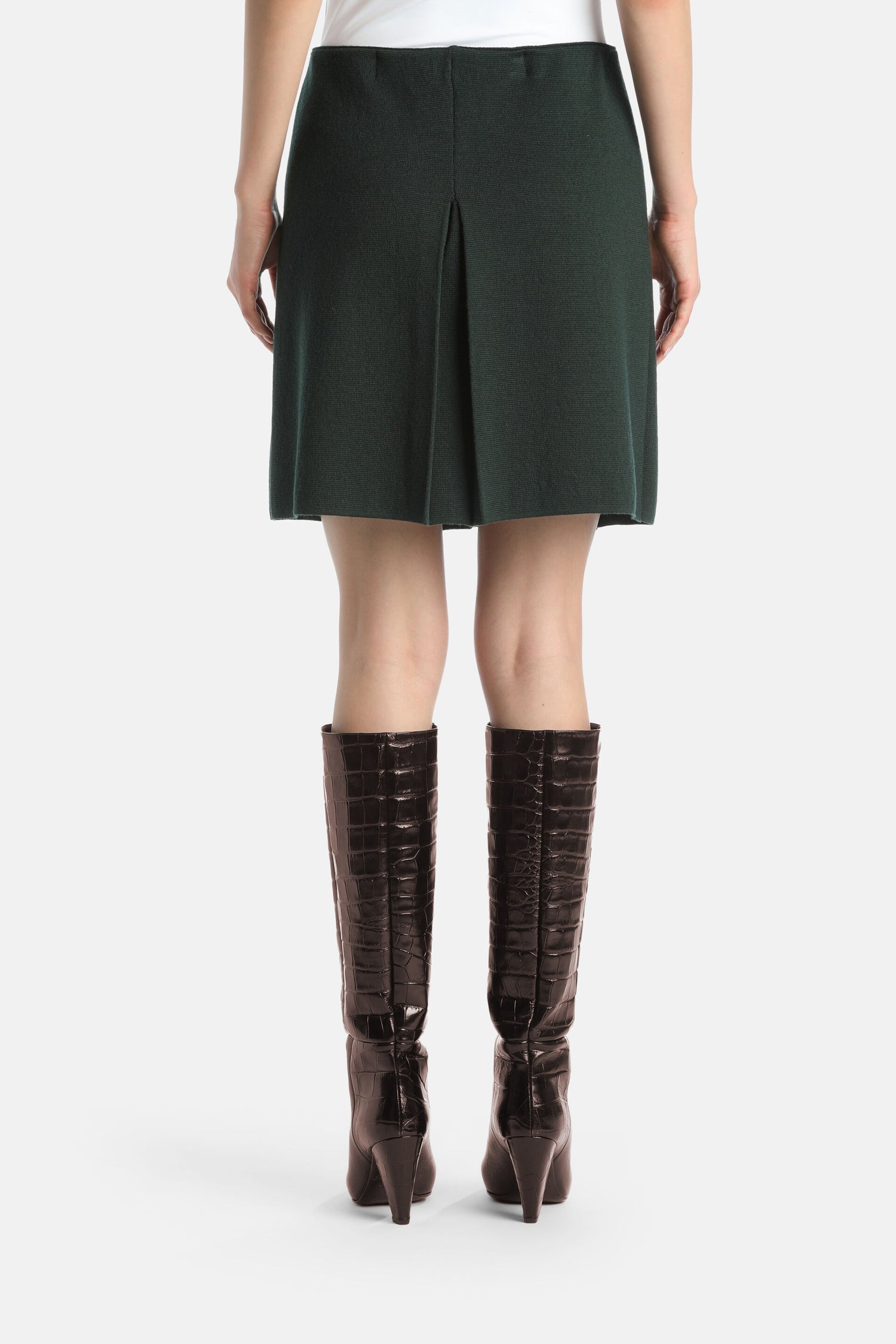 Luisa Spagnoli_Verde Bottiglia_Marsica - Knit Miniskirt_MARSICA_2050_02