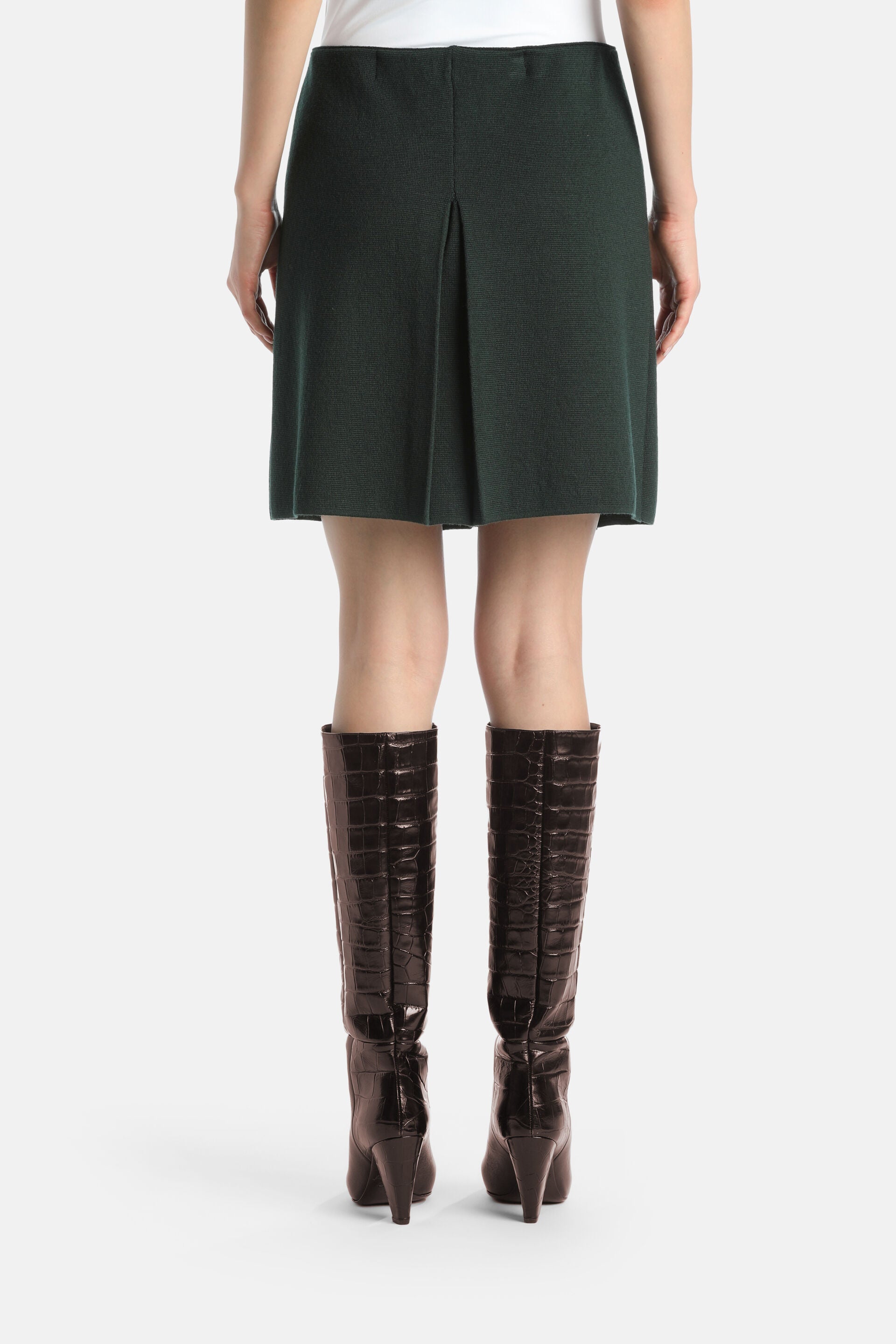 Luisa Spagnoli_Verde Bottiglia_Marsica - Knit Miniskirt_MARSICA_2050_02