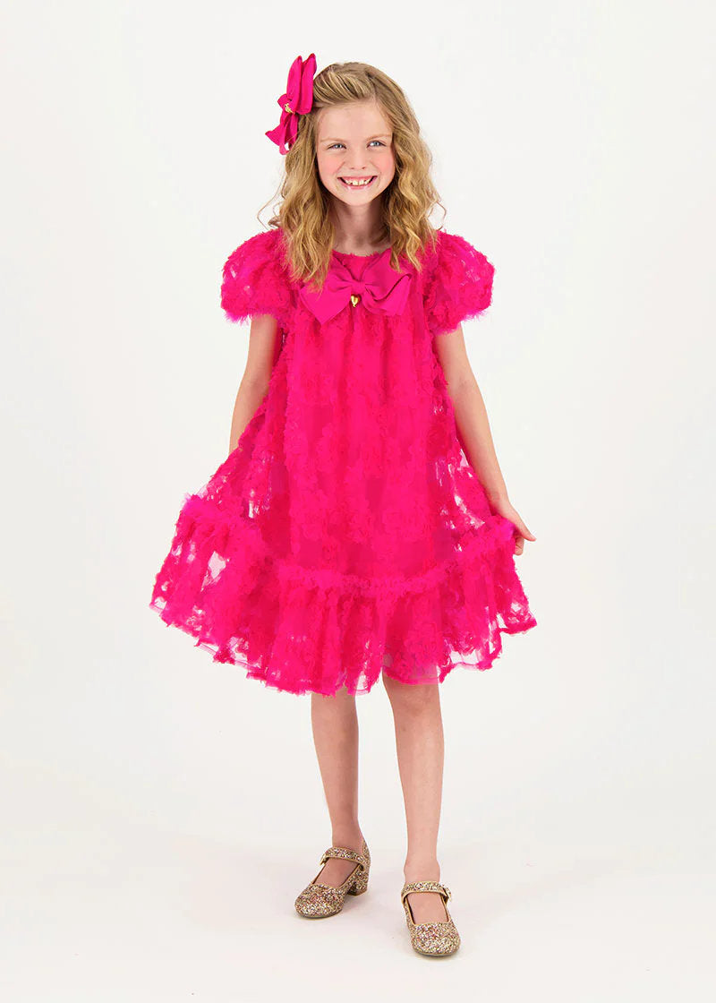 Marta 3D Flower Dress Fuchsia_MARTA_Fuchsia_01