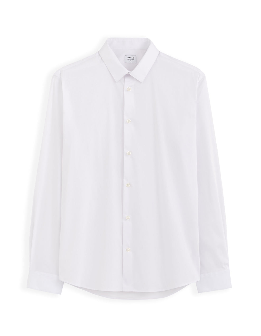 Slim Fit Stretch Cotton Shirt - White_01