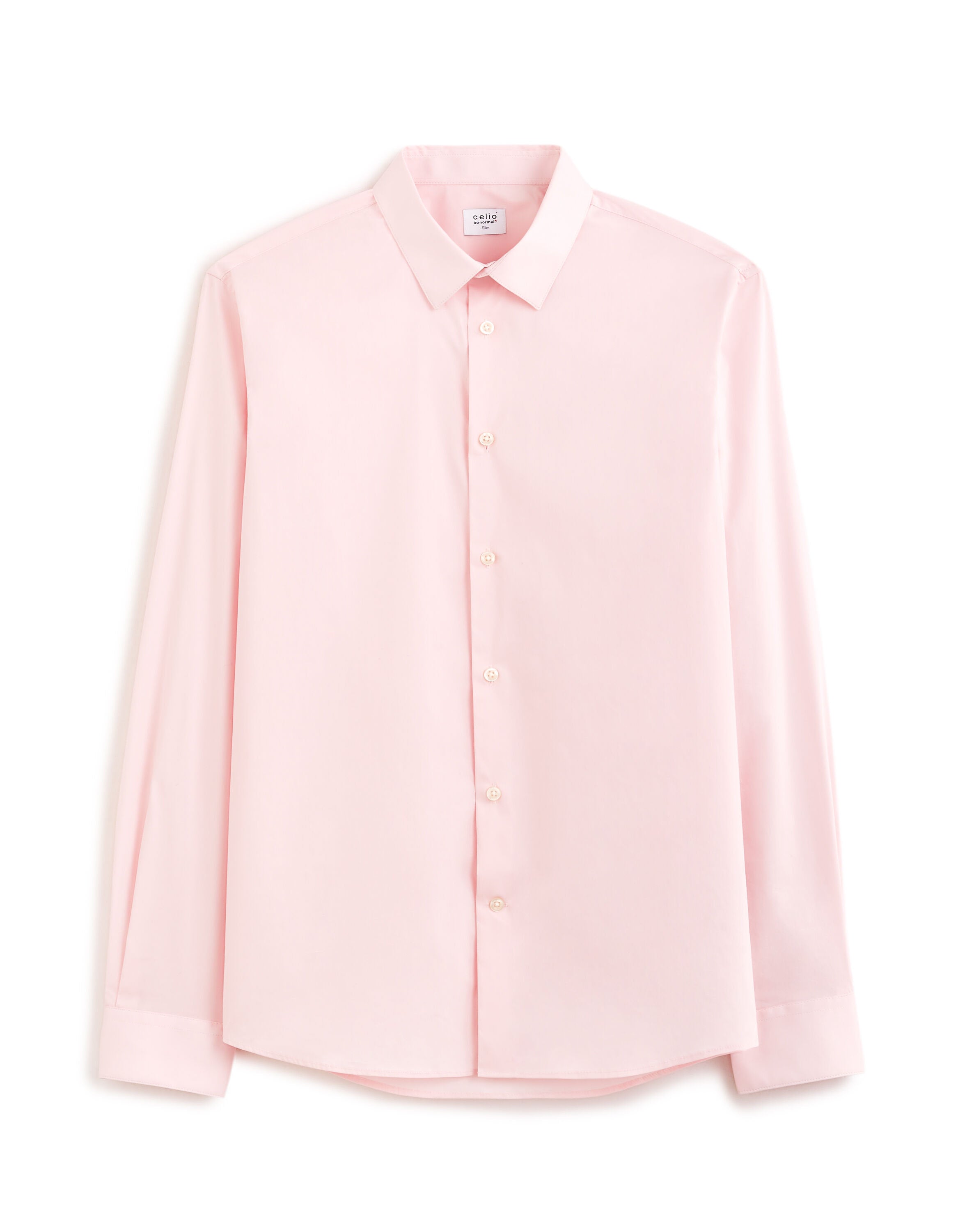 Slim Fit Stretch Cotton Shirt - Pink_01