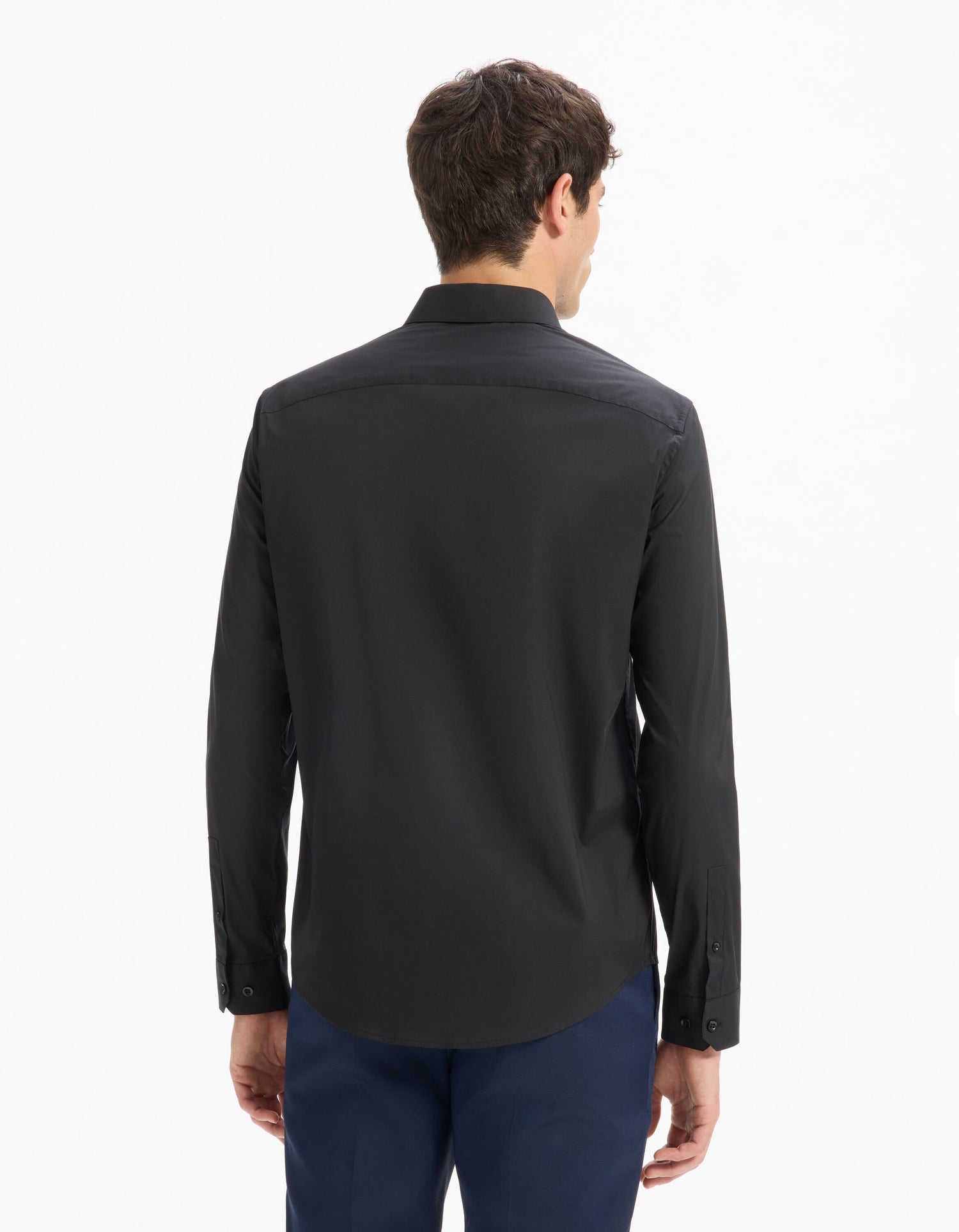 Celio_Black Regular Stretch Cotton Shirt_MASANTALRG_BLACK_02