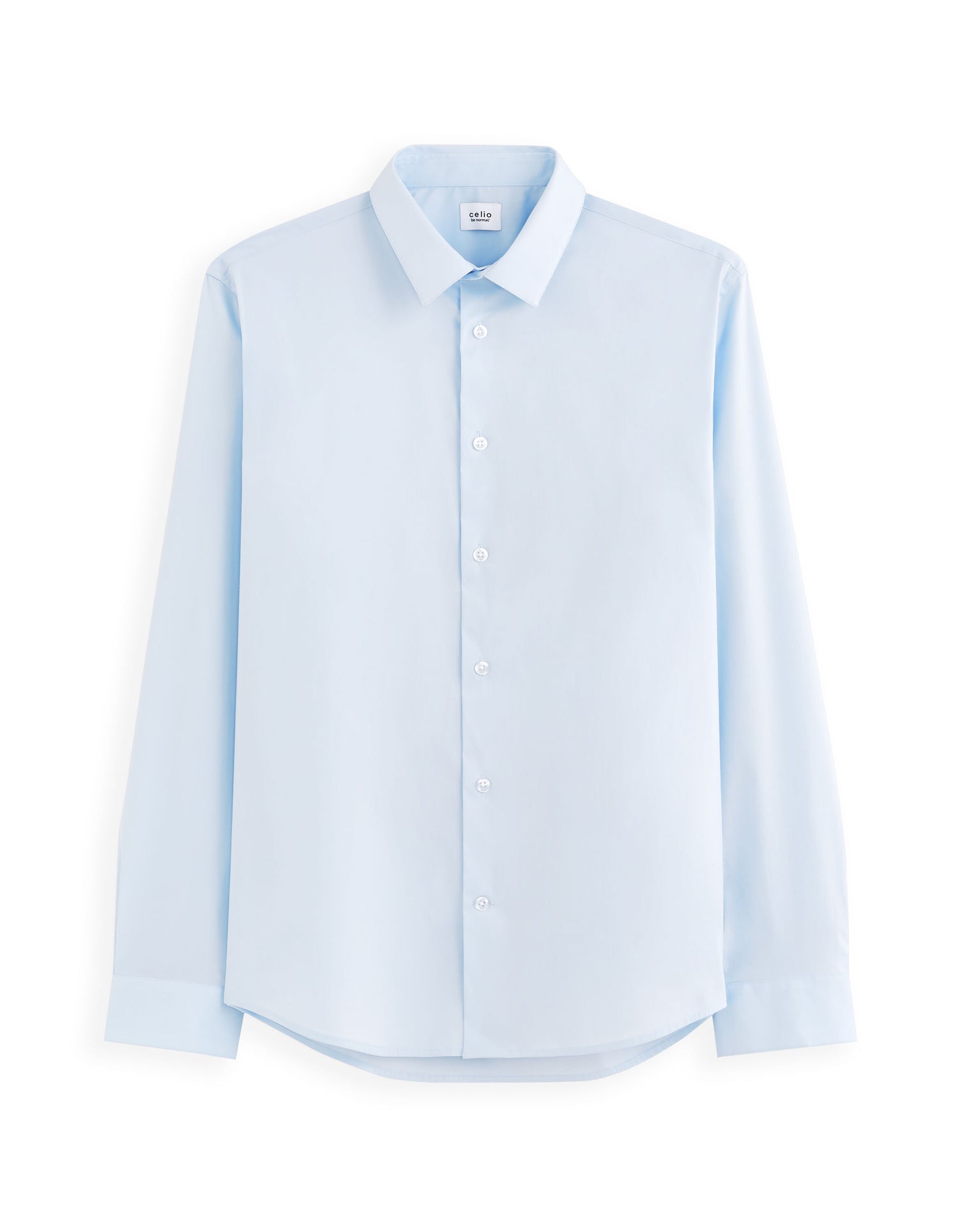 Celio_Light Blue Regular Stretch Cotton Shirt_MASANTALRG_LIGHT BLUE_04