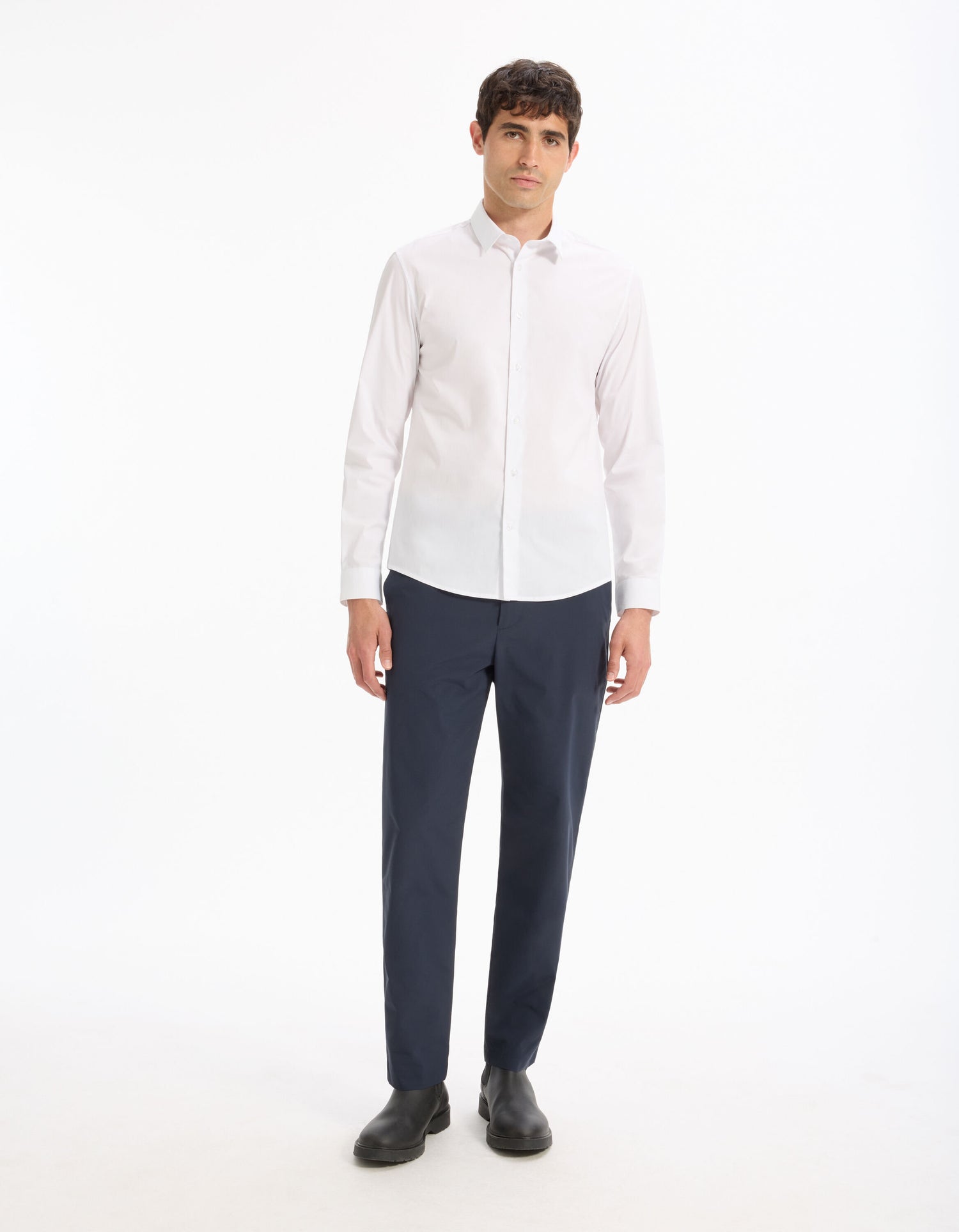 Celio_White Regular Stretch Cotton Shirt_MASANTALRG_WHITE_02