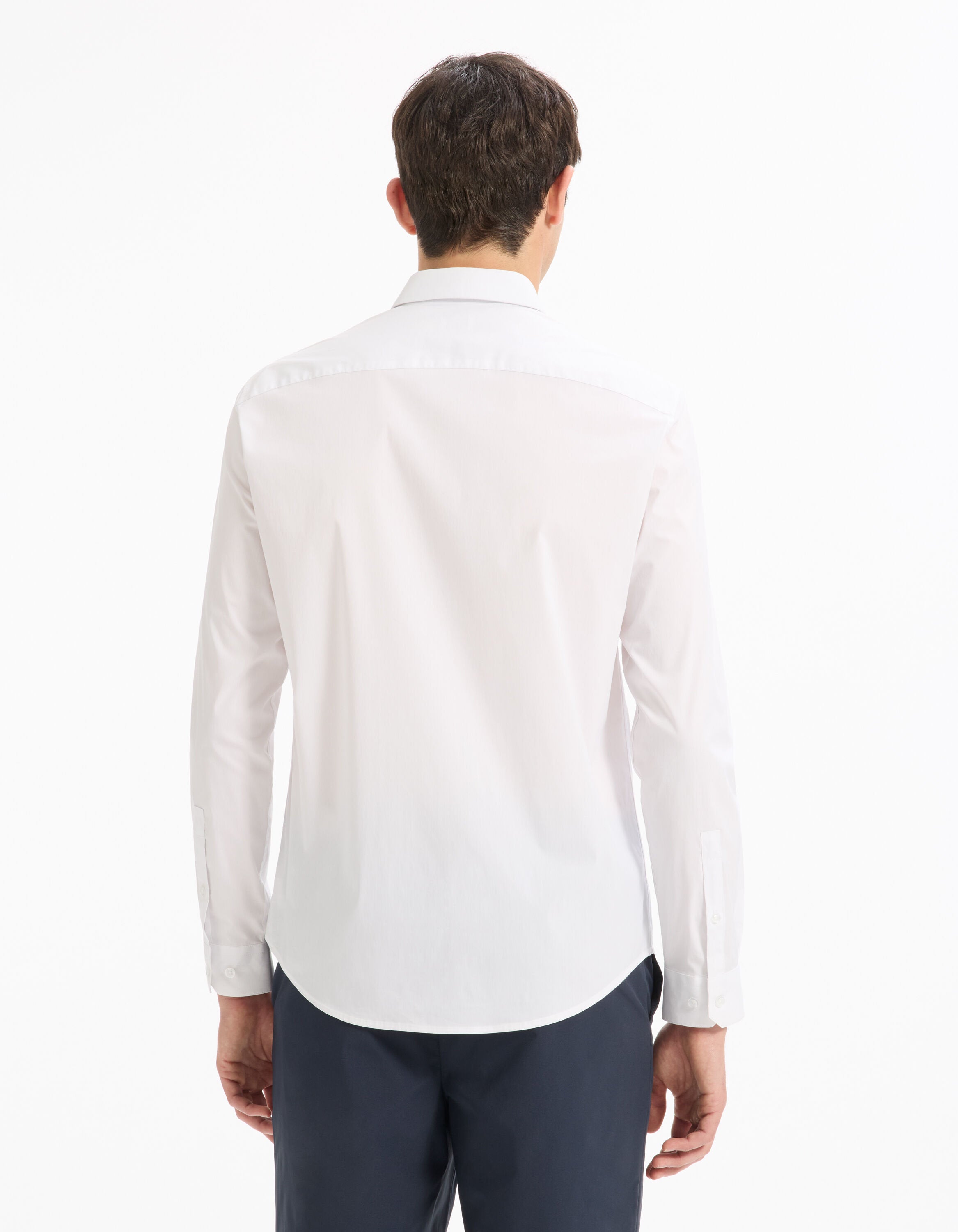 Celio_White Regular Stretch Cotton Shirt_MASANTALRG_WHITE_03