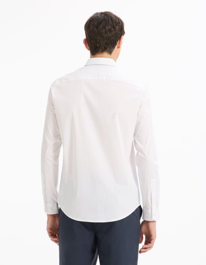 Celio_White Regular Stretch Cotton Shirt_MASANTALRG_WHITE_03