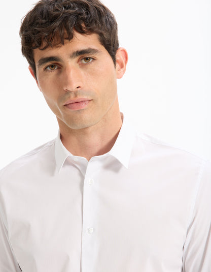 Celio_White Regular Stretch Cotton Shirt_MASANTALRG_WHITE_04