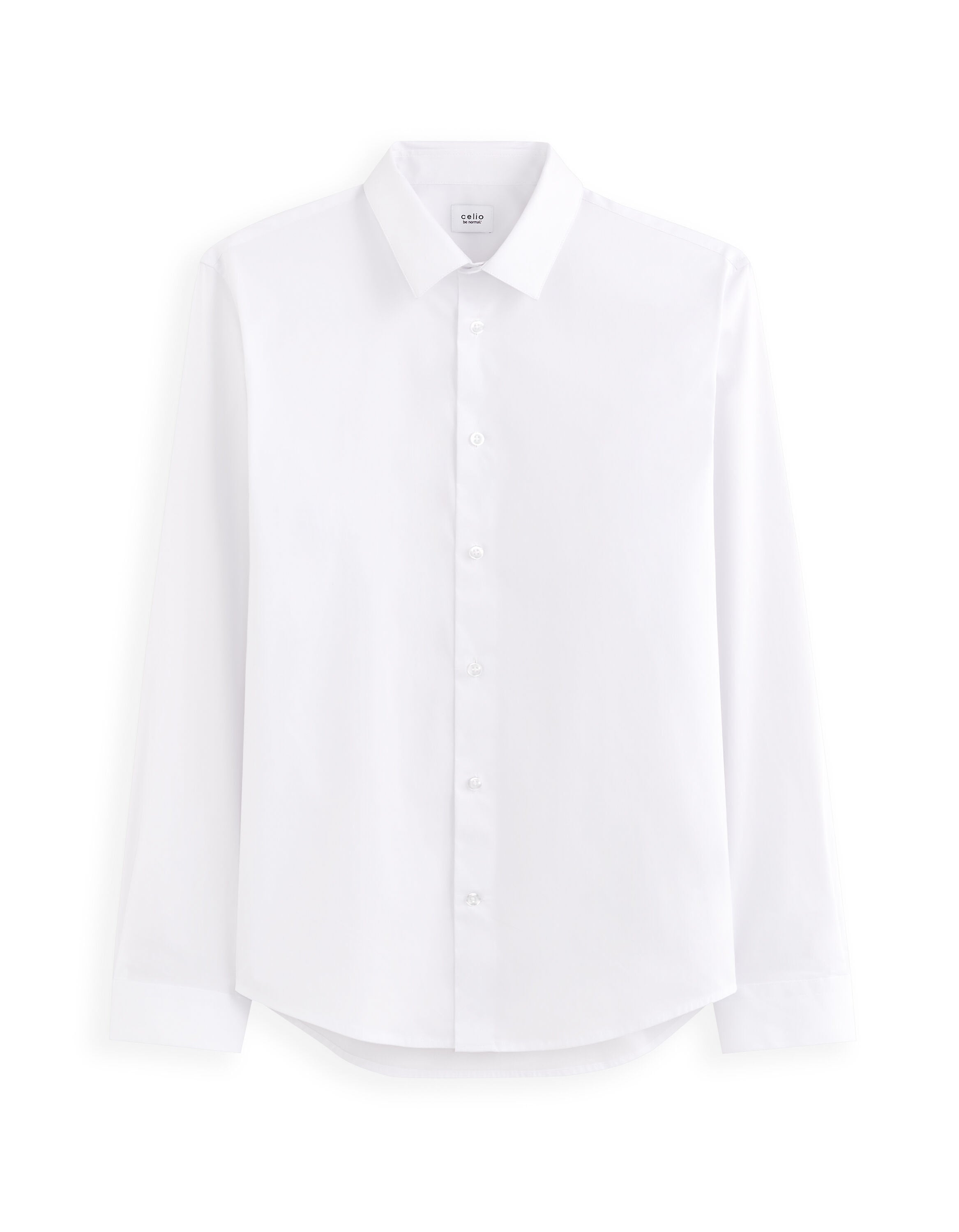 Celio_White Regular Stretch Cotton Shirt_MASANTALRG_WHITE_05