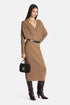 Luisa Spagnoli Cammello Women Mascal - Elegant Knitted Midi Dress SKU: MASCAL_2246 Image 01