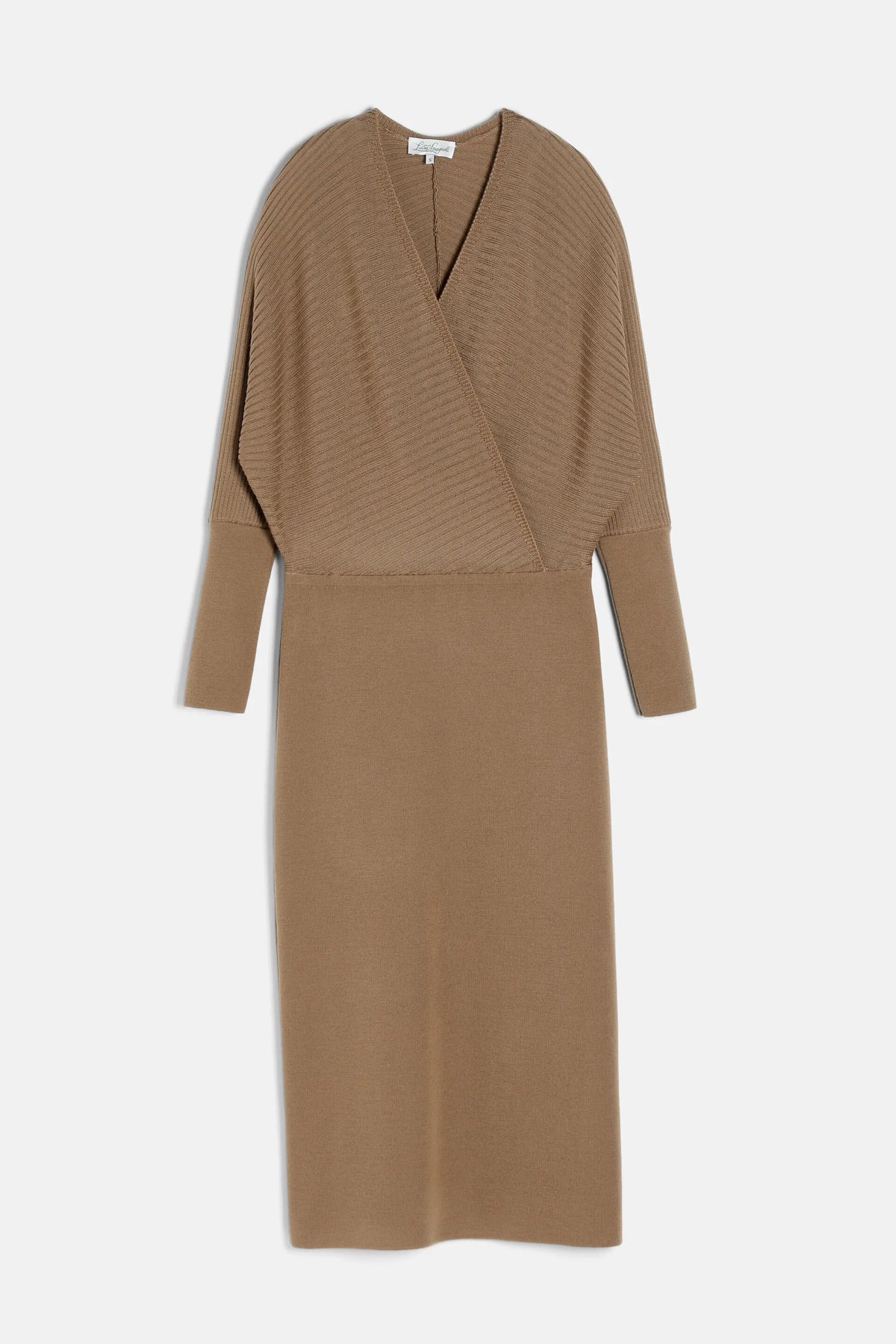 Luisa Spagnoli Cammello Women Mascal - Elegant Knitted Midi Dress SKU: MASCAL_2246 Image 05