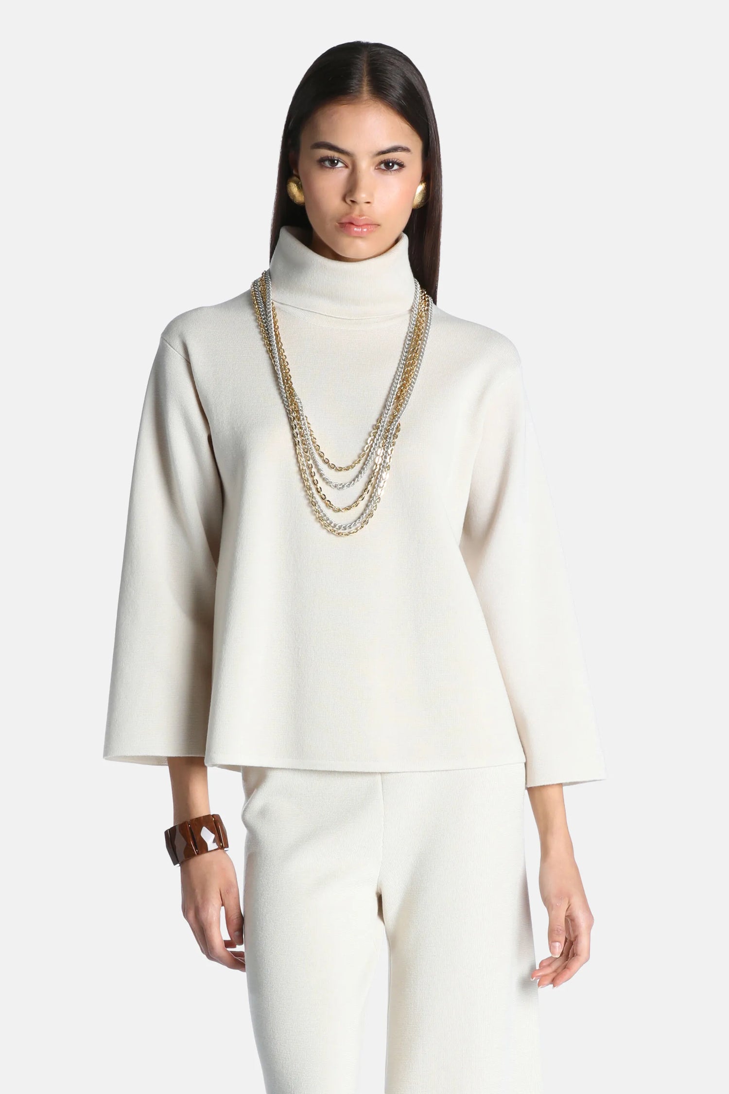 Luisa Spagnoli Crema Women Mascate - Knitted Tunic SKU: MASCATE_0204 Image 01