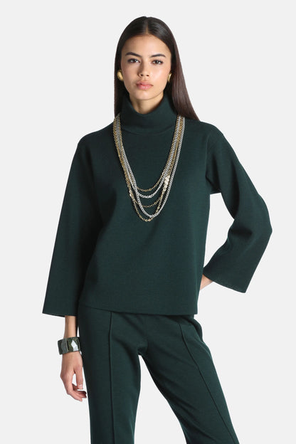 Luisa Spagnoli Verde Bottiglia Women Mascate - Knitted Tunic SKU: MASCATE_2050 Image 01