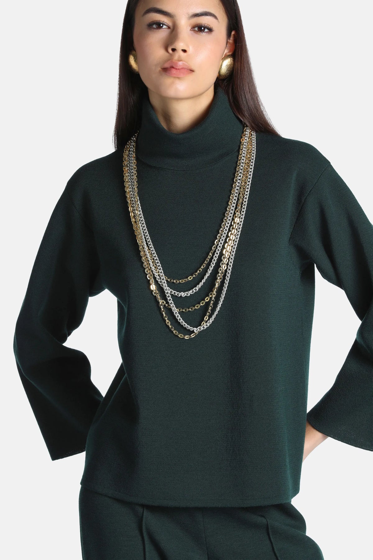 Luisa Spagnoli Verde Bottiglia Women Mascate - Knitted Tunic SKU: MASCATE_2050 Image 03