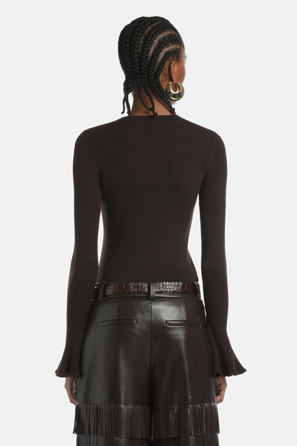 Luisa Spagnoli_Marrone_Massello - Ribbed Pullover - Fashion Show_MASSELLO_0970_03