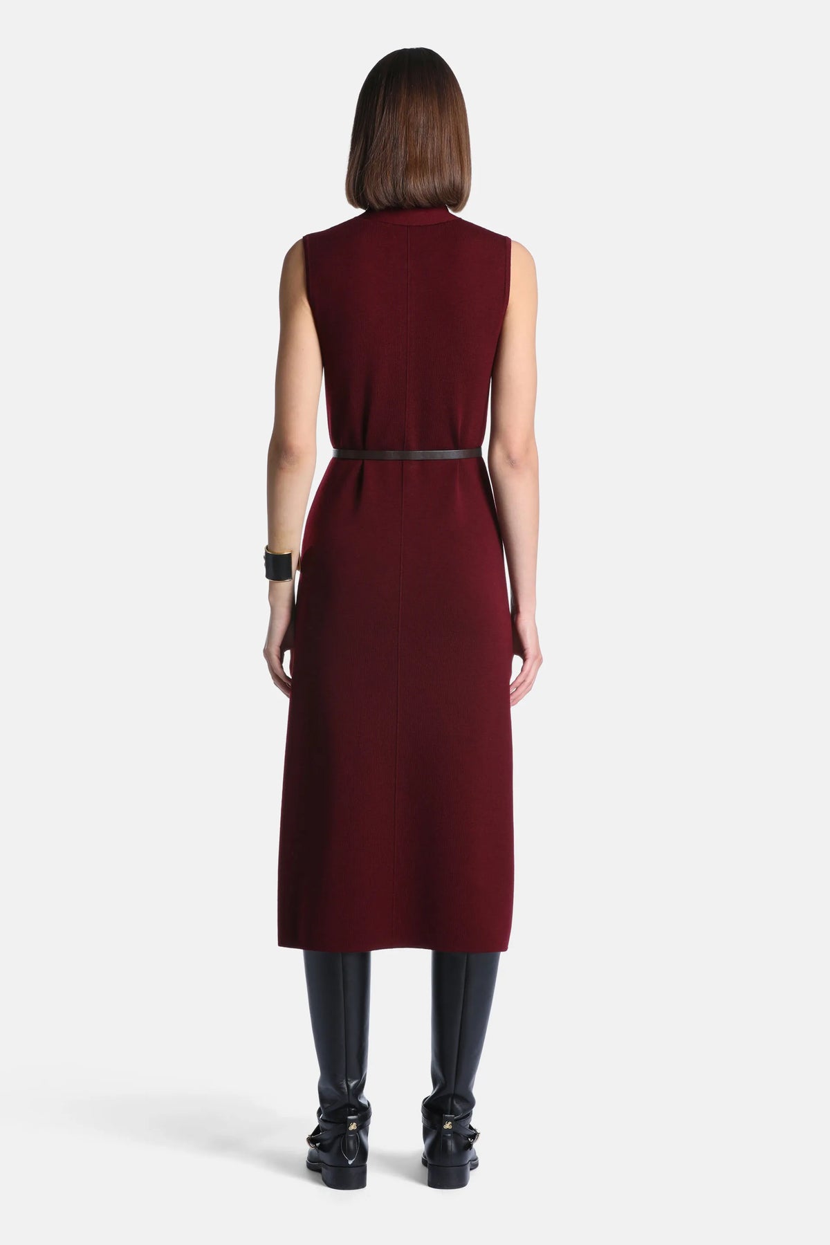 Luisa Spagnoli Bordeaux Women Masuria - Elegant Sleeveless Midi Dress SKU: MASURIA_2435 Image 02