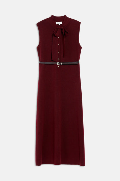Luisa Spagnoli Bordeaux Women Masuria - Elegant Sleeveless Midi Dress SKU: MASURIA_2435 Image 05