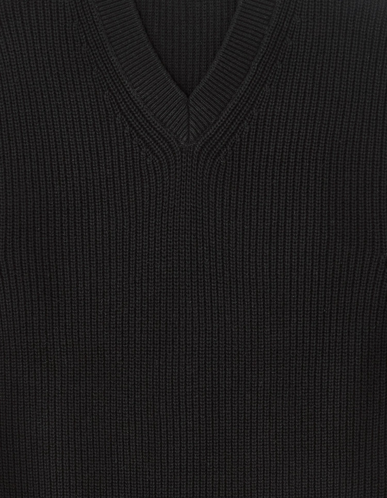 Celio_Black_100% Cotton Pearl Knit V-Neck Sweater_MEAUSTI_BLACK_05