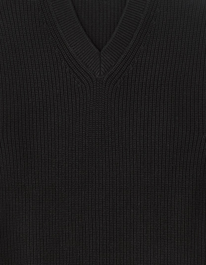 Celio_Black_100% Cotton Pearl Knit V-Neck Sweater_MEAUSTI_BLACK_05