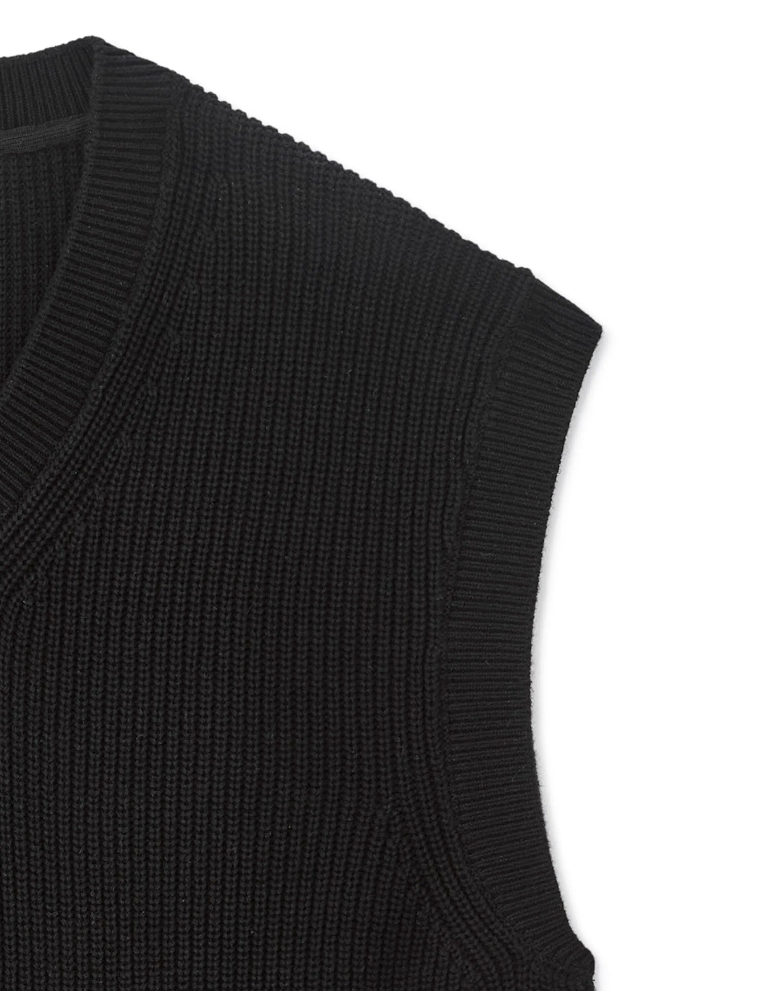 Celio_Black_100% Cotton Pearl Knit V-Neck Sweater_MEAUSTI_BLACK_06