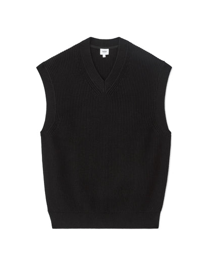 Celio_Black_100% Cotton Pearl Knit V-Neck Sweater_MEAUSTI_BLACK_07
