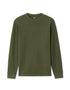 Celio_Green_Boxy Embossed Long-Sleeved T-Shirt - Khaki_MECACHEML_KAKI MOYEN_01