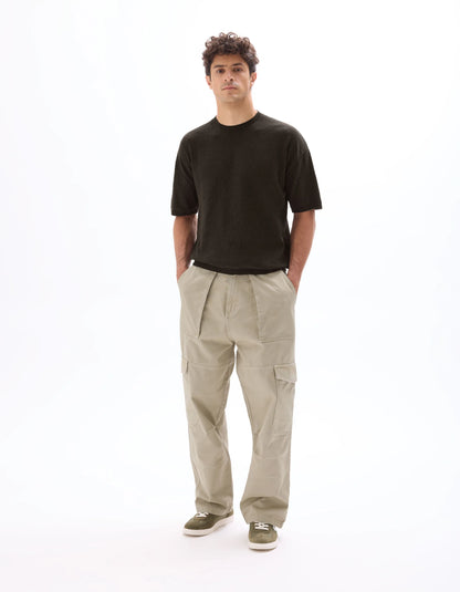 Celio_Carbone_Boxy Crew Neck Mesh T-Shirt_MECHENI_CARBONE_01