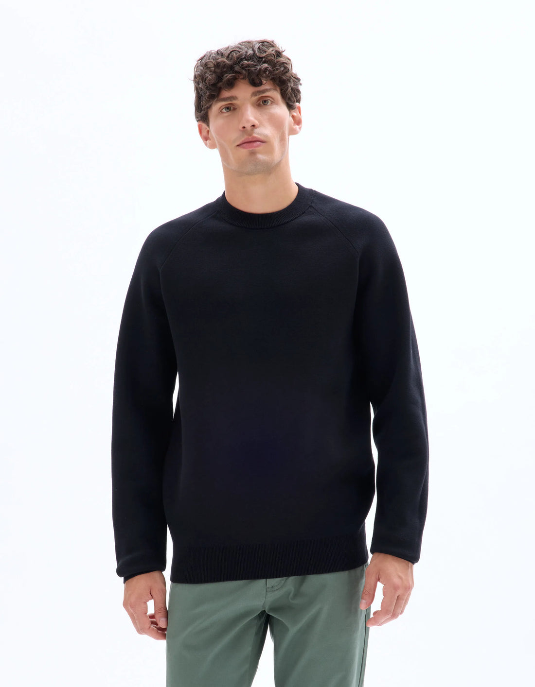 Celio_Black_Plain Cotton Blend Crew Neck Sweater - Black_MECLOTHILD_BLACK_01