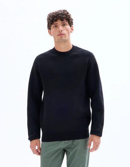 Celio_Black_Plain Cotton Blend Crew Neck Sweater - Black_MECLOTHILD_BLACK_01