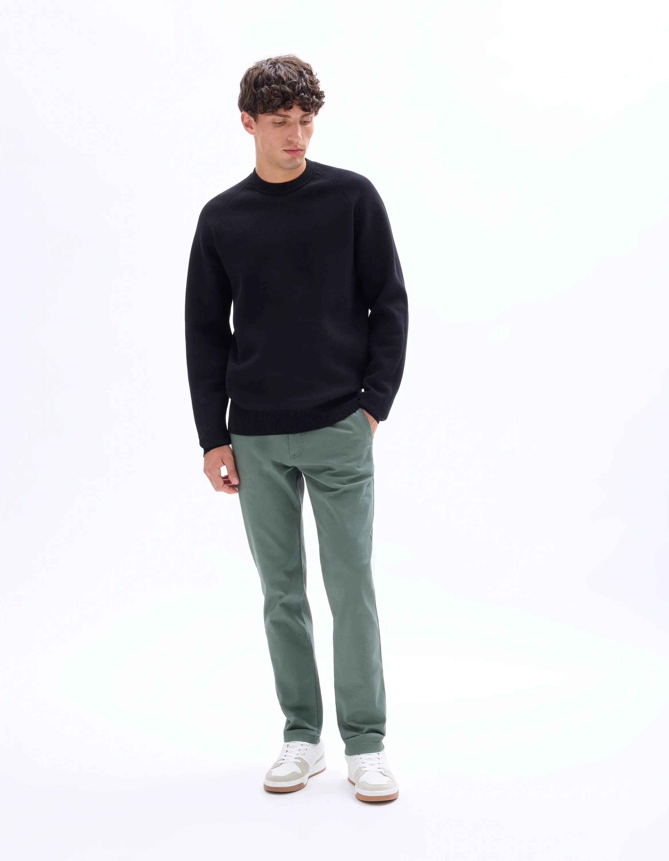 Celio_Black_Plain Cotton Blend Crew Neck Sweater - Black_MECLOTHILD_BLACK_02