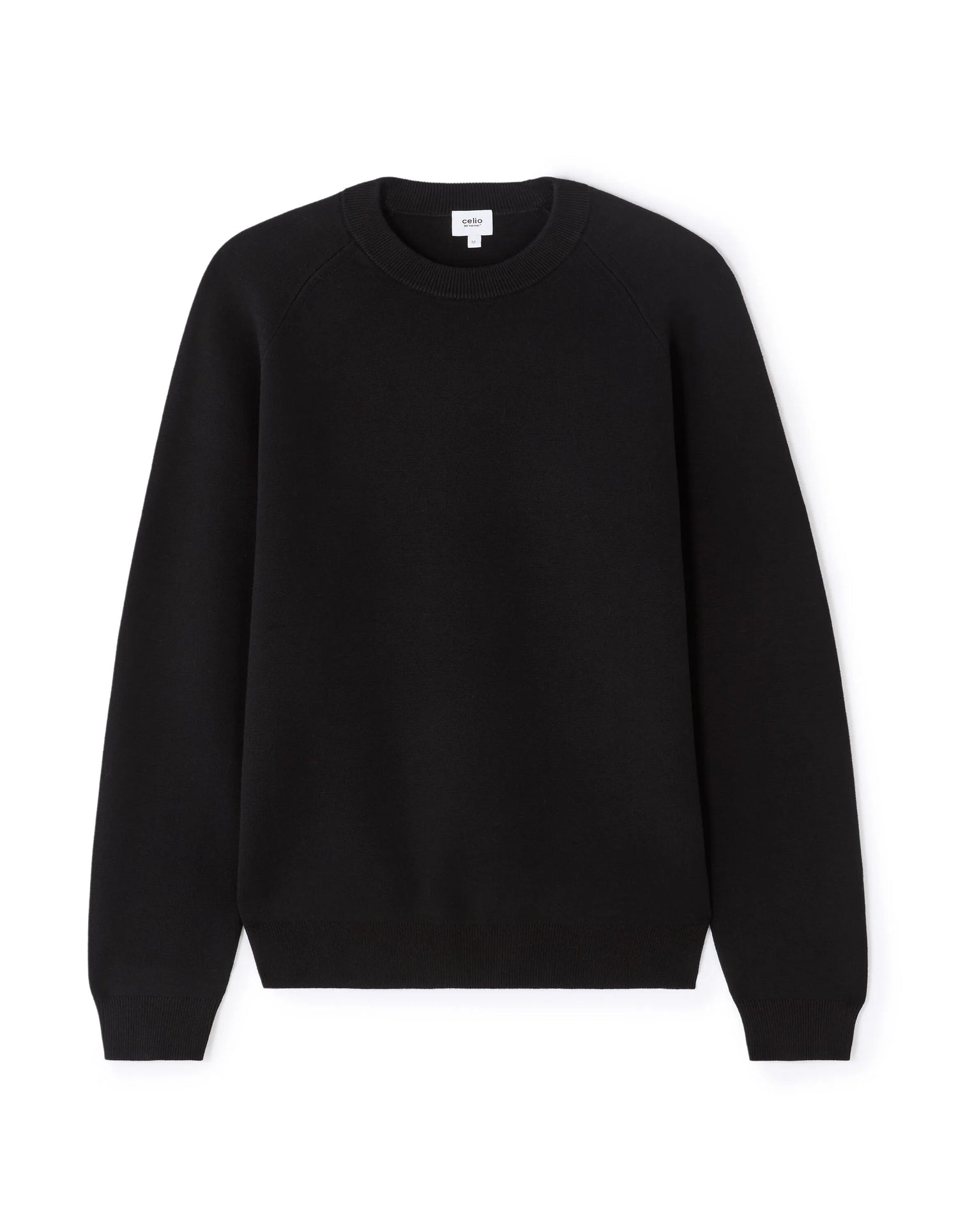 Celio_Black_Plain Cotton Blend Crew Neck Sweater - Black_MECLOTHILD_BLACK_07