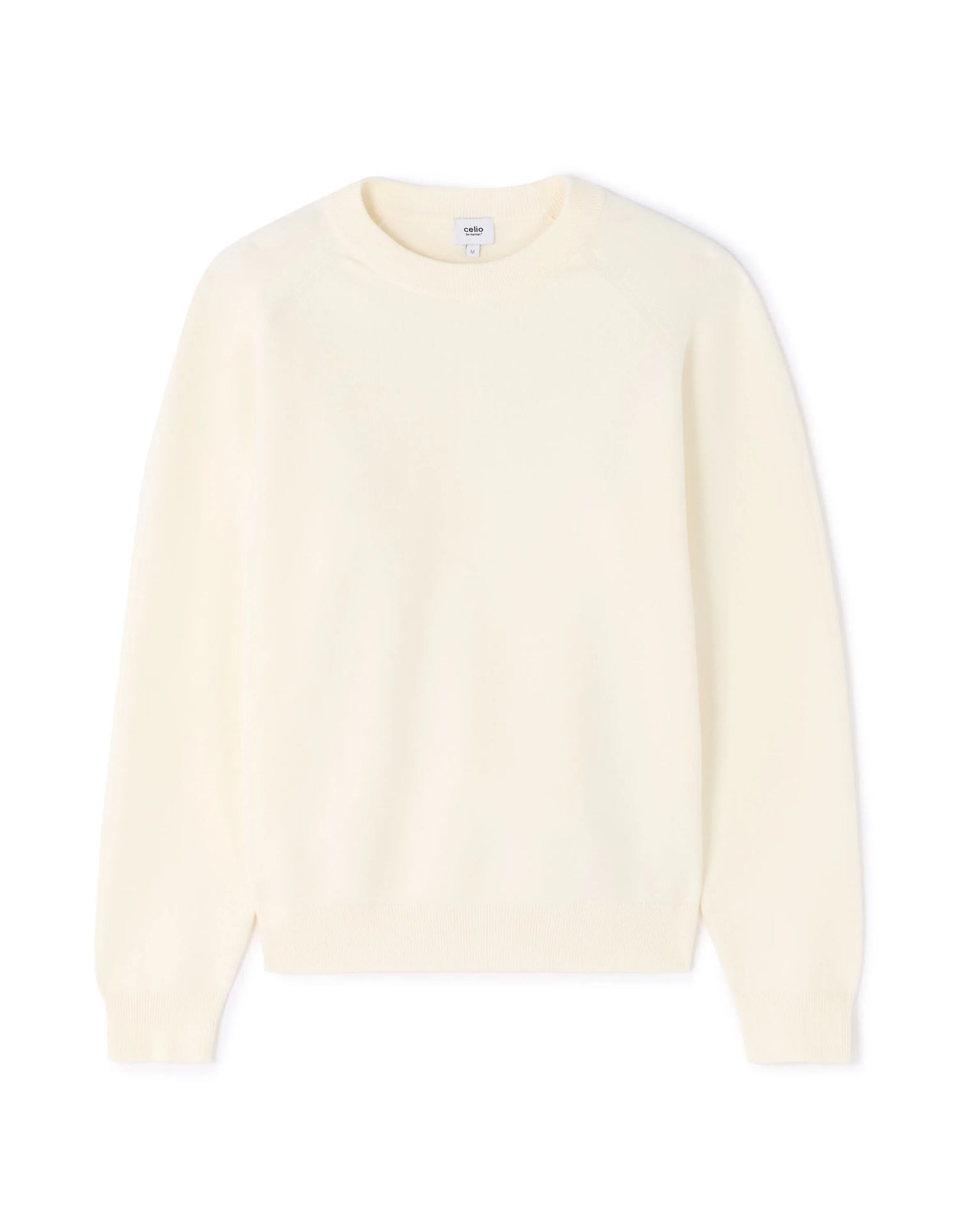 Celio_White_Plain Cotton Blend Crew Neck Sweater - Beige_MECLOTHILD_ECRU_07