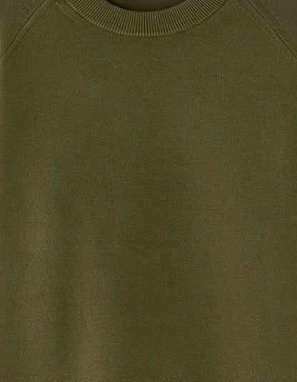 Celio_Green_Plain Cotton Blend Crew Neck Sweater - Khaki_MECLOTHILD_KAKI_05