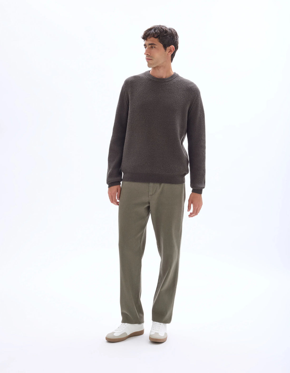 Celio_Grey_Round Neck Sweater in Fancy Pearl Knit - Anthracite_MECOMFY_BLACK_02