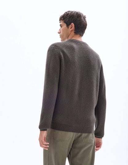 Celio_Grey_Round Neck Sweater in Fancy Pearl Knit - Anthracite_MECOMFY_BLACK_03